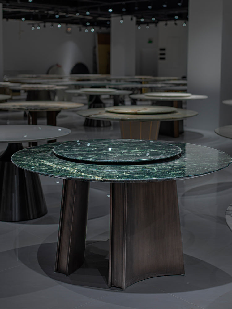 Verde Marble Round Dining Table