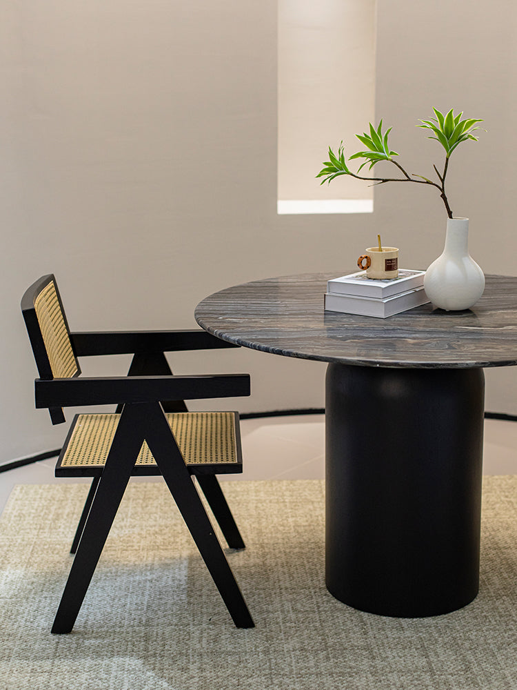 Black Forest Marble Round Dining Table