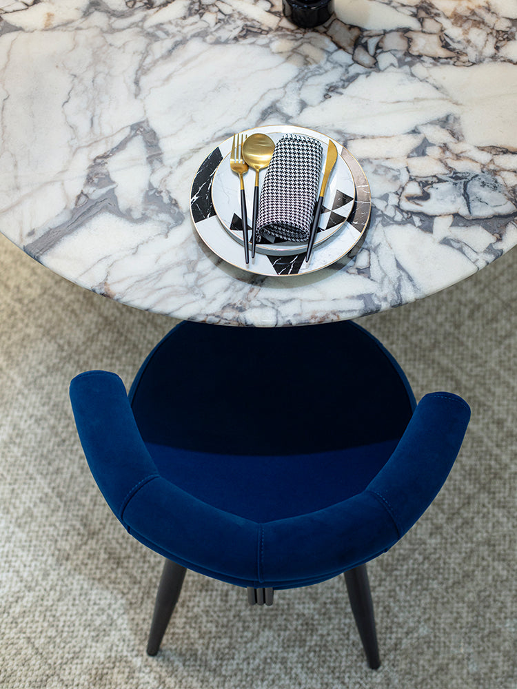 Elephant White Marble Round Dining Table