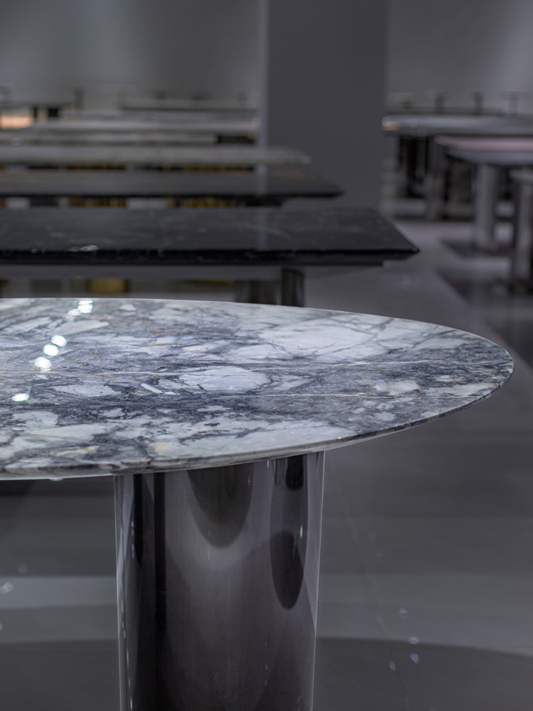 Snowy River Drop Marble Dining Table
