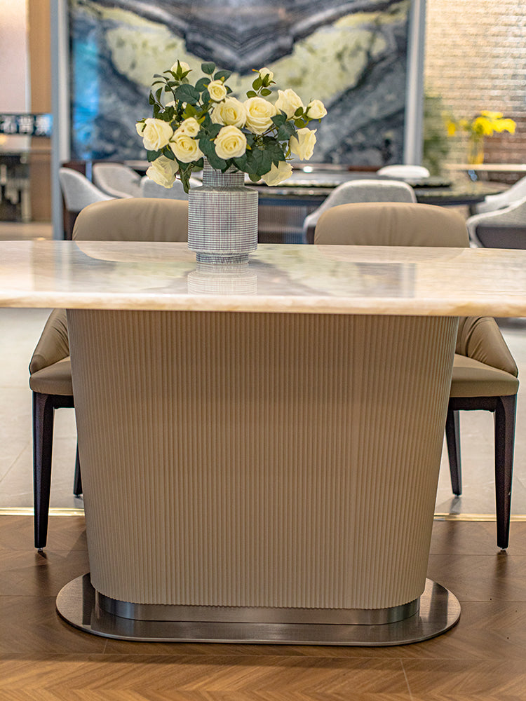 White Ice Jade Marble Dining Table