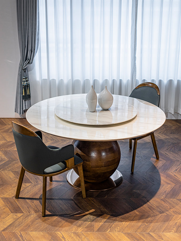Volakos White Marble Round Dining Table
