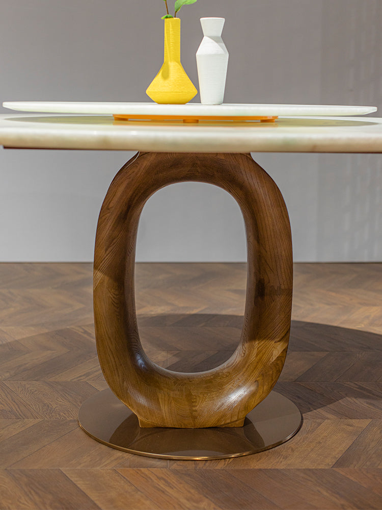 Colombian White Marble Round Dining Table