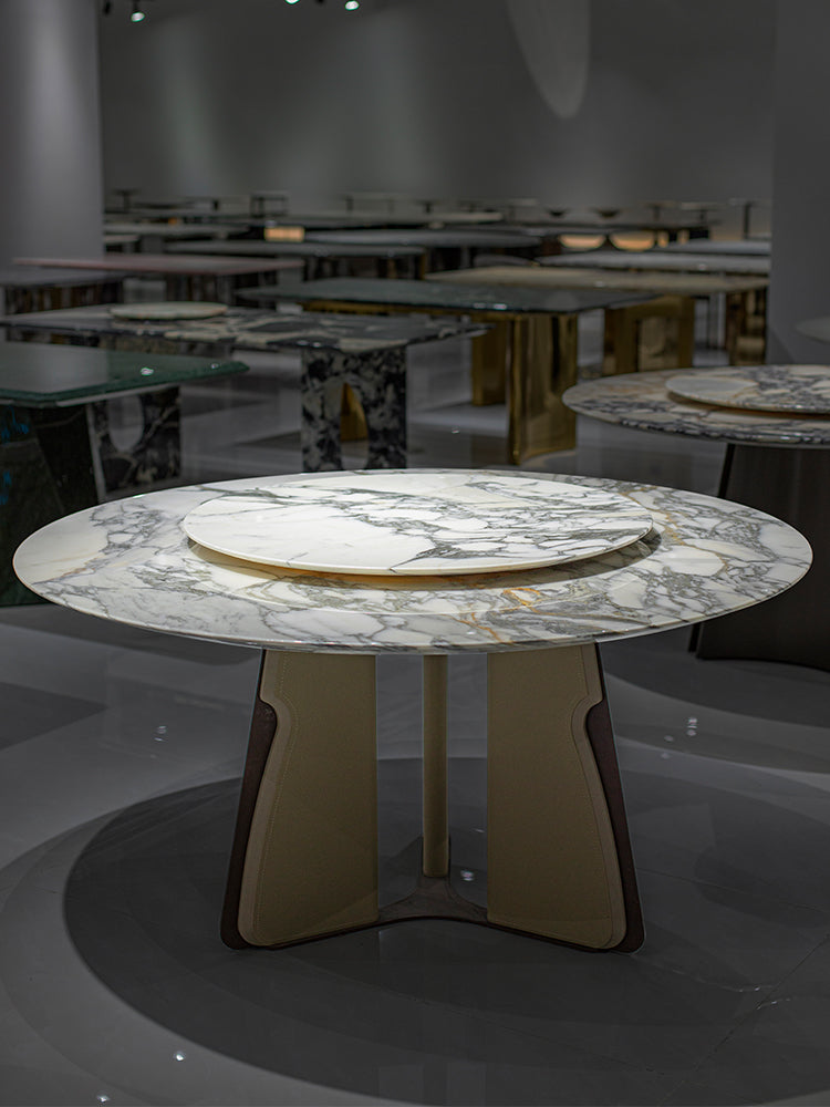 Arabescato Corchia Marble Round Dining Table