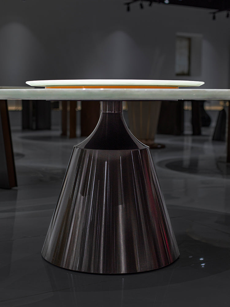 Royal Concubine White Diamond Marble Round Dining Table