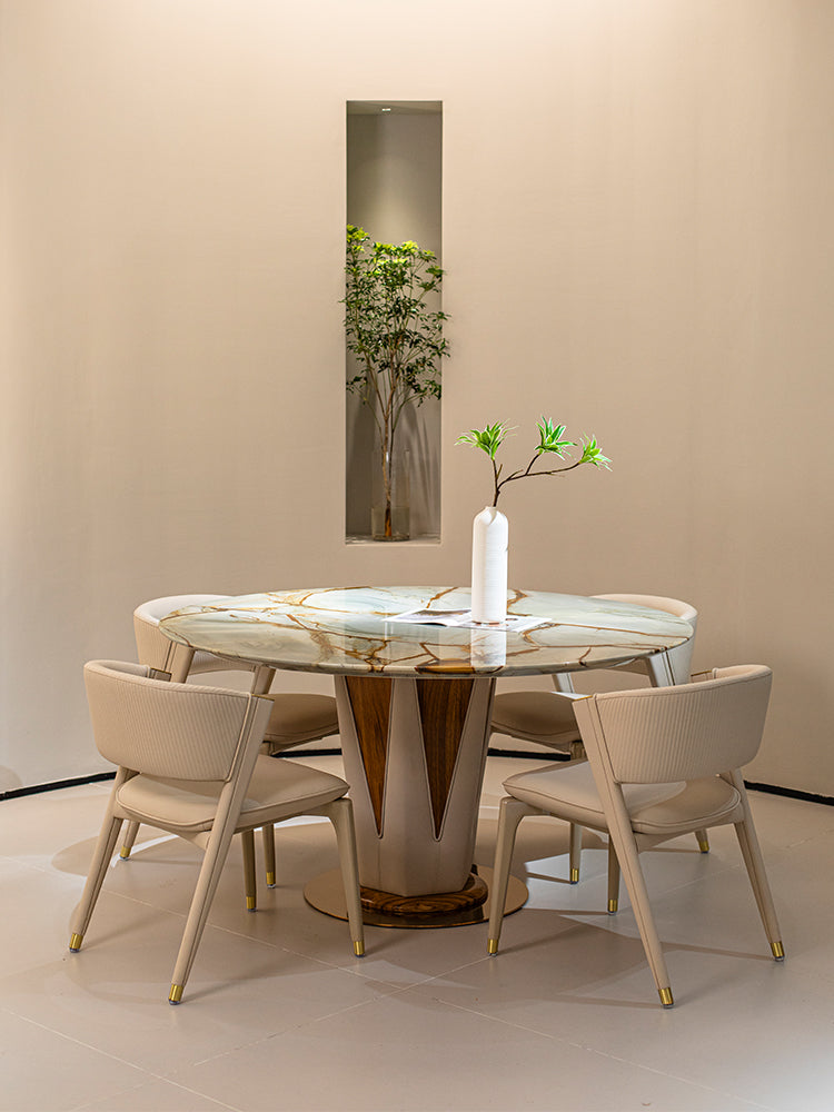 Roman Impression Marble Round Dining Table