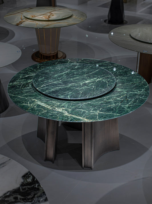 Verde Marble Round Dining Table