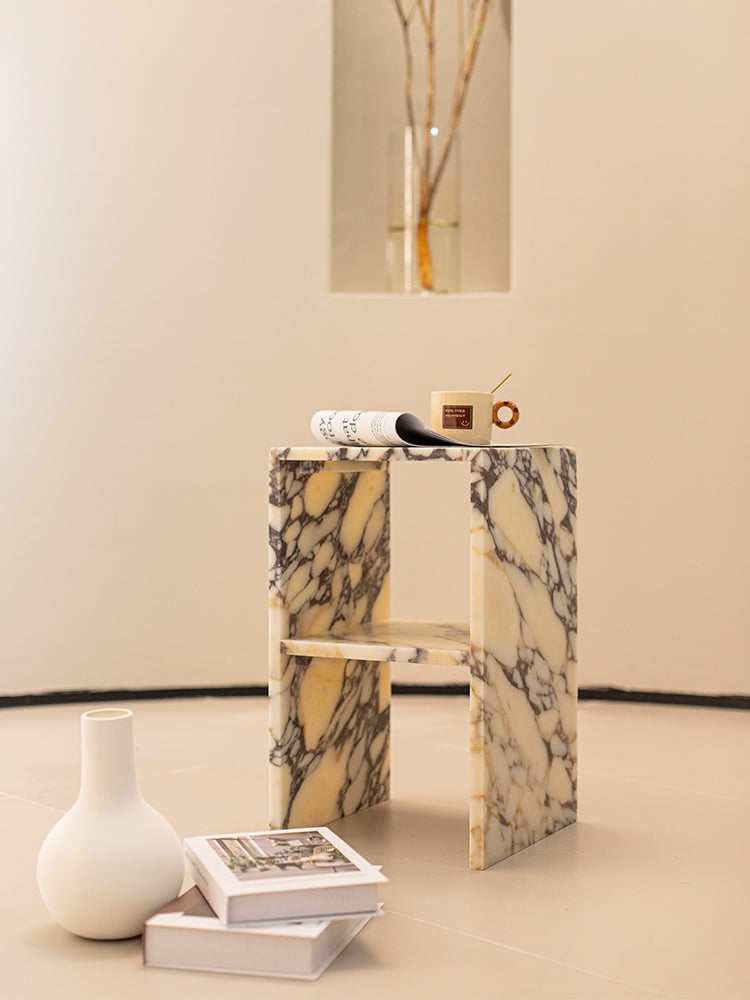 Calacatta Viola Marble Double Layer Side Table