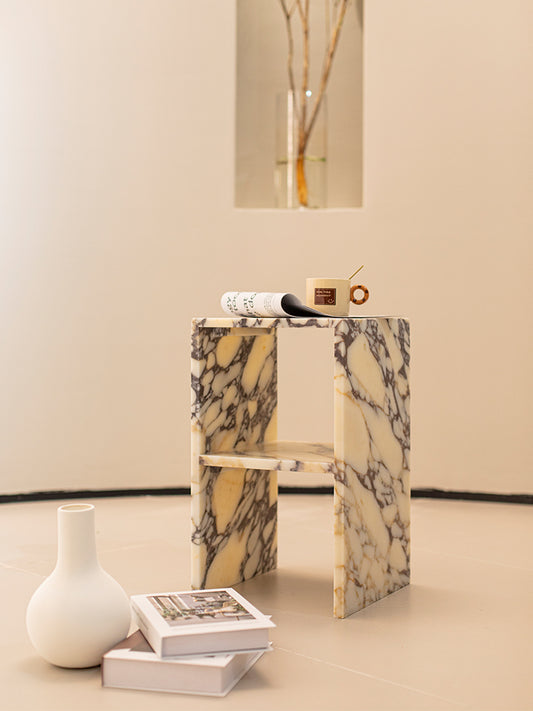 Calacatta Viola Marble Double Layer Side Table