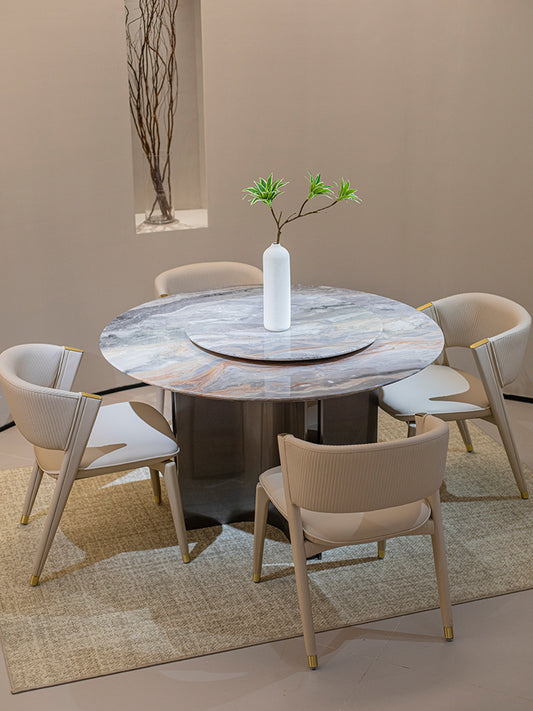 Venetian Brown Marble Round Dining Table