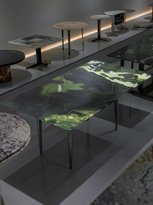 Avocado Green Marble Dining Table