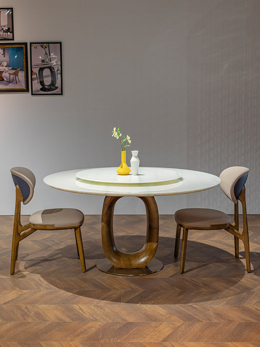 Colombian White Marble Round Dining Table