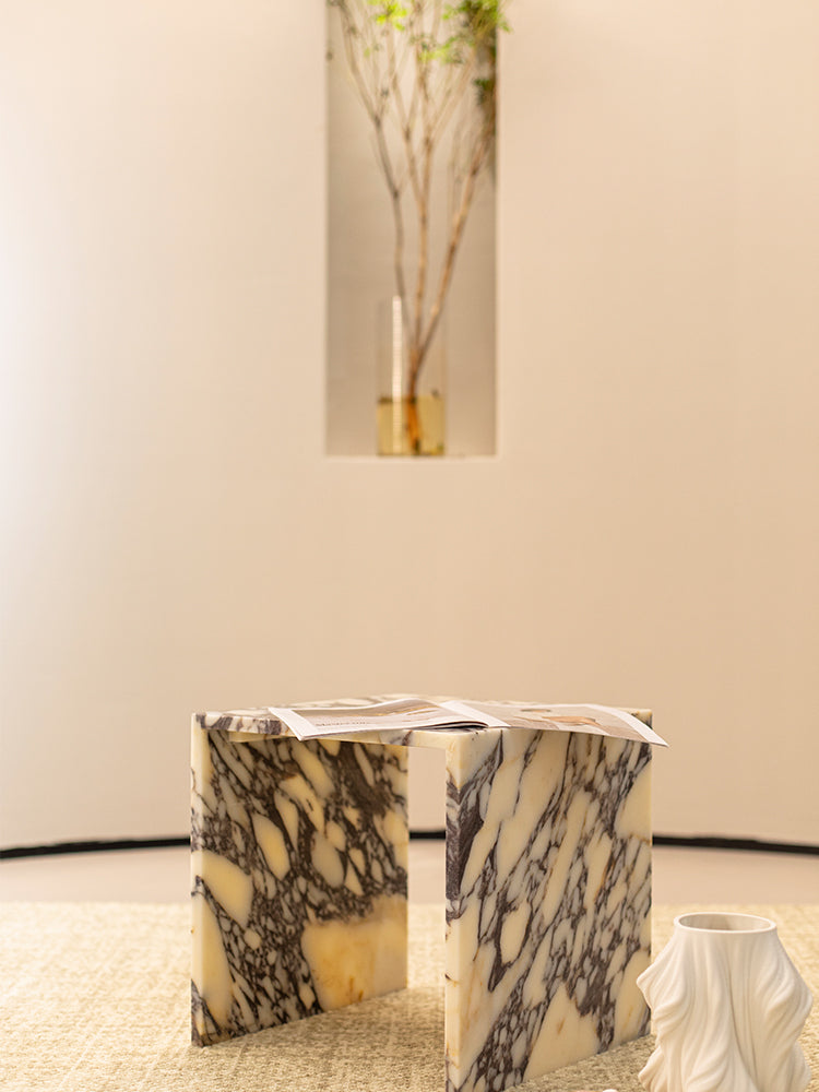 Calacatta Viola Marble Single Layer Side Table