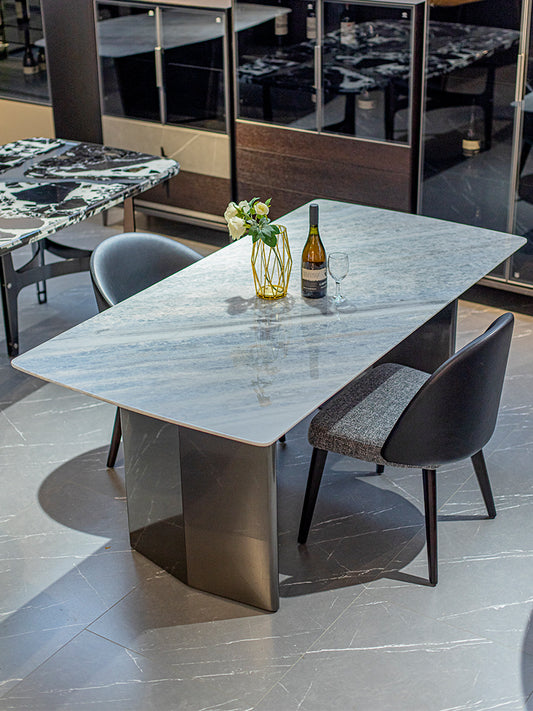 Blue Crystal Marble Dining Table