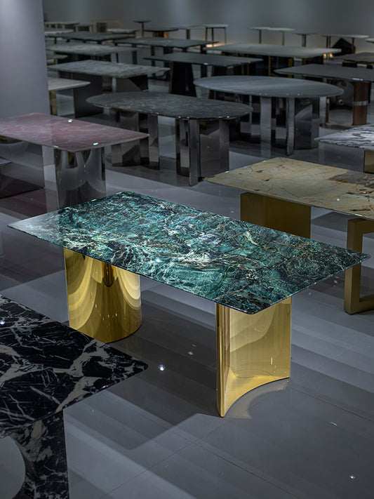 Cat Eyes Green Marble Dining Table