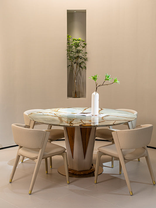 Roman Impression Marble Round Dining Table