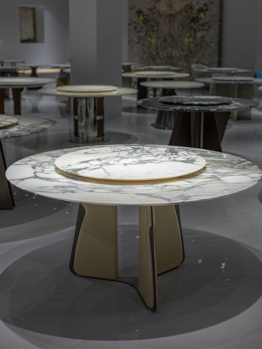Arabescato Corchia Marble Round Dining Table