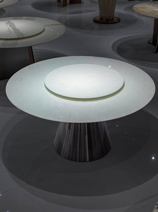 Royal Concubine White Diamond Marble Round Dining Table