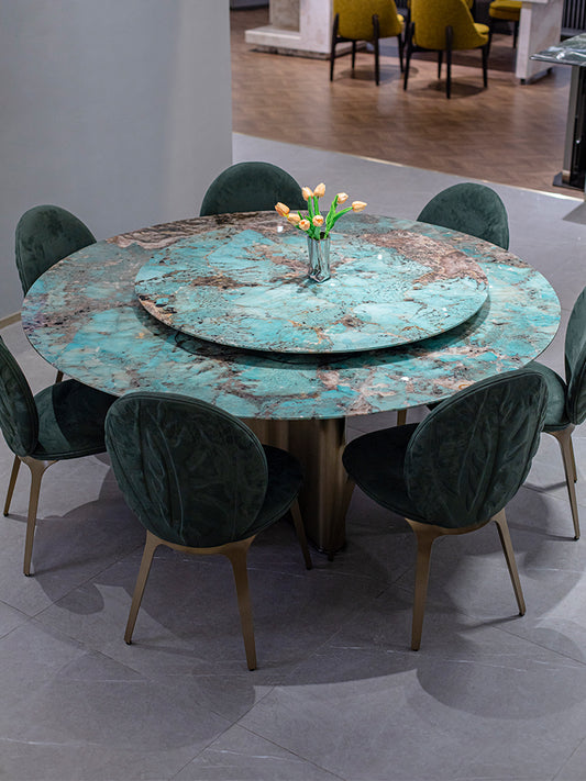 Amazon Green Marble Round Dining Table