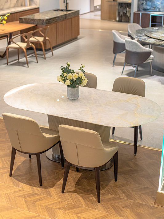 White Ice Jade Marble Dining Table