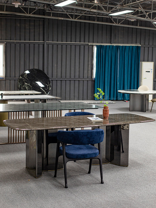 Denver Gray Marble Dining Table