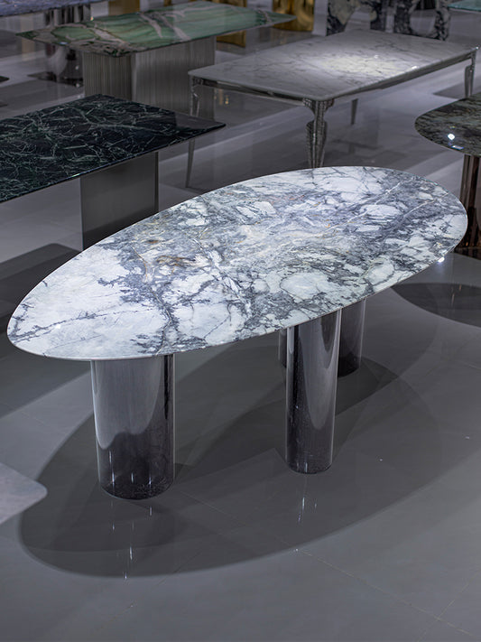Snowy River Drop Marble Dining Table