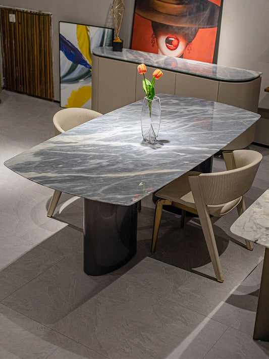 Space Grey Marble Dining Table