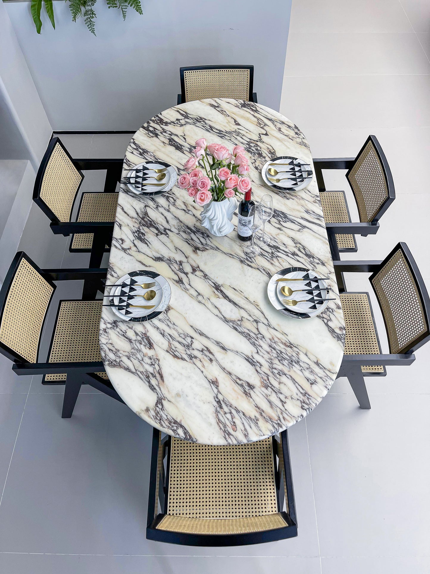 Calacatta Viola Marble Dining Table