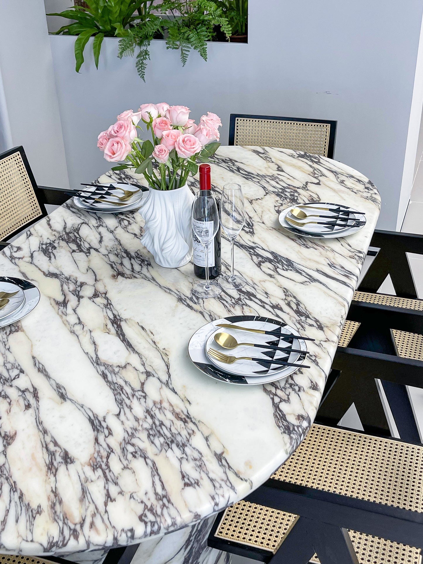 Calacatta Viola Marble Dining Table