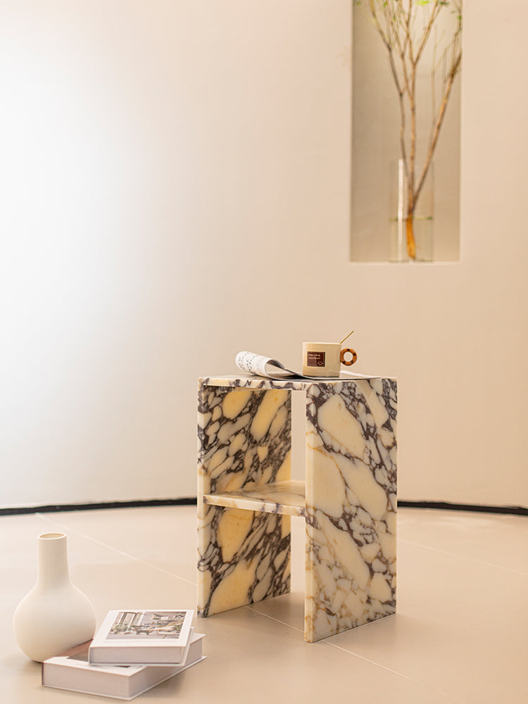 Calacatta Viola Marble Double Layer Side Table