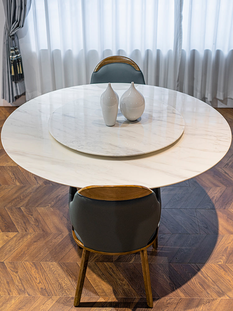 Volakos White Marble Round Dining Table
