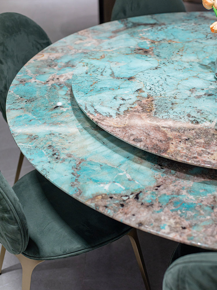 Amazon Green Marble Round Dining Table