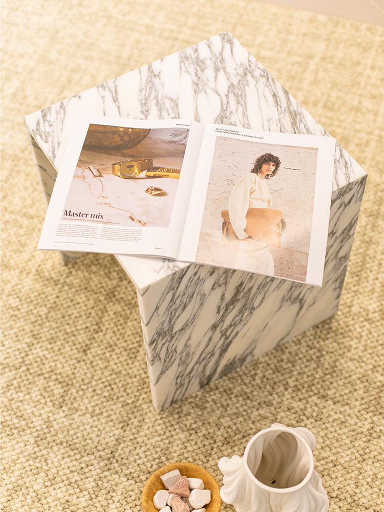 Arabescato Corchia Marble Single Layer Side Table