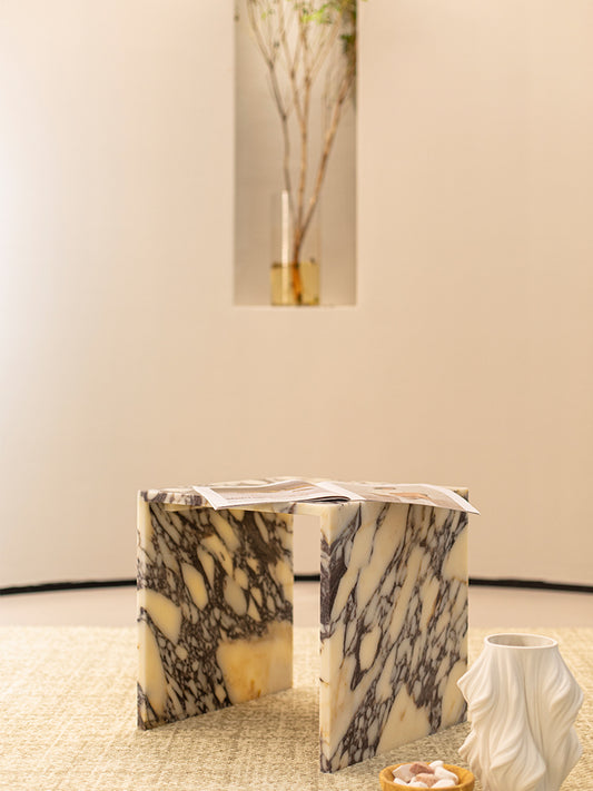 Calacatta Viola Marble Single Layer Side Table
