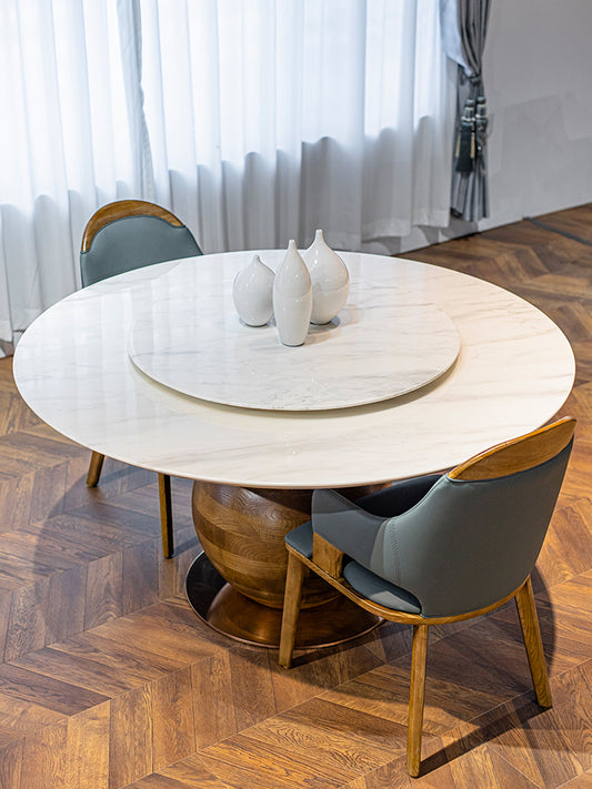 Volakos White Marble Round Dining Table