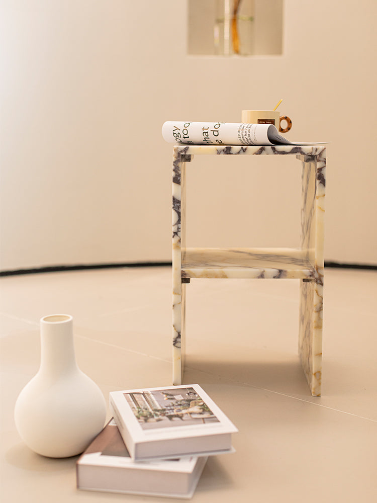 Calacatta Viola Marble Double Layer Side Table
