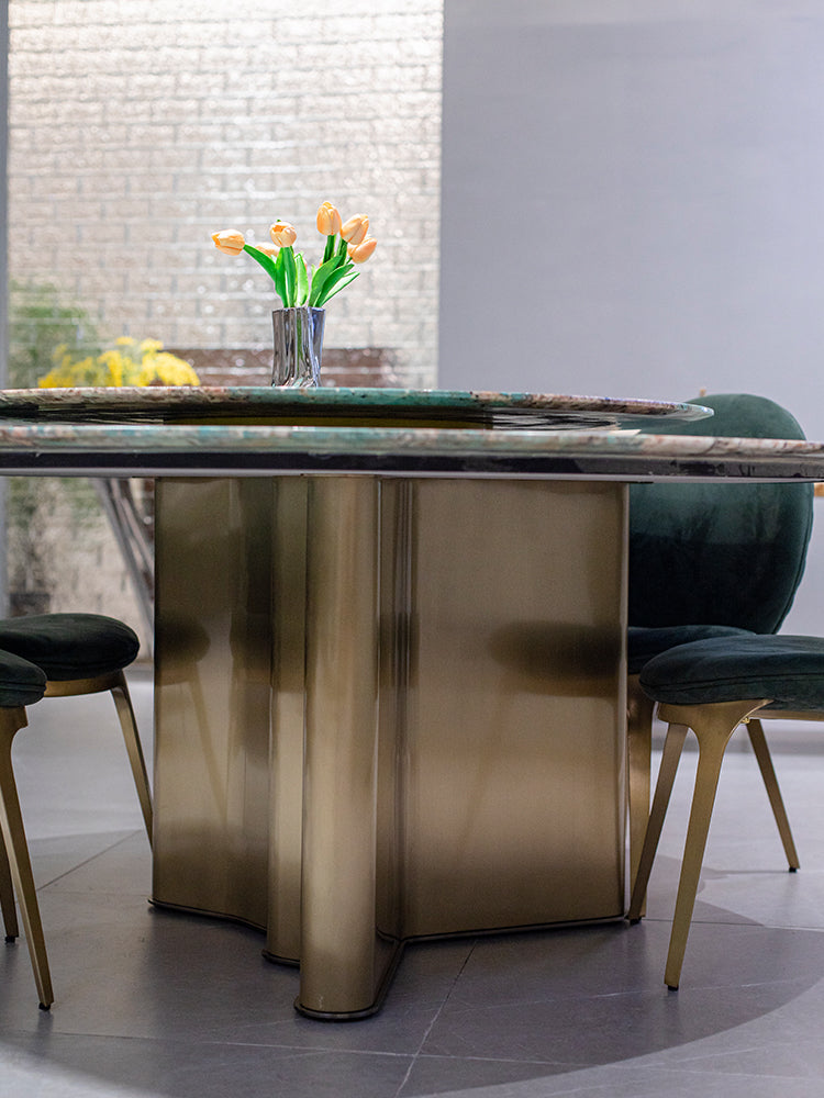 Amazon Green Marble Round Dining Table