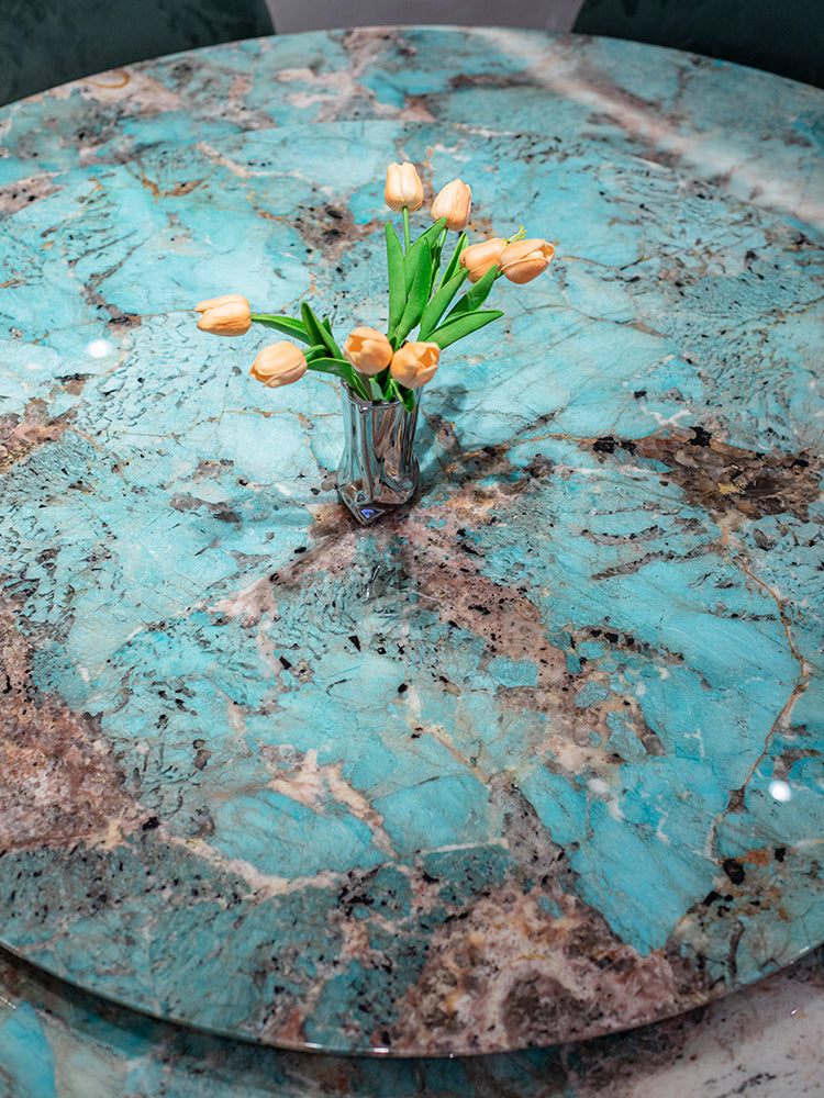Amazon Green Marble Round Dining Table
