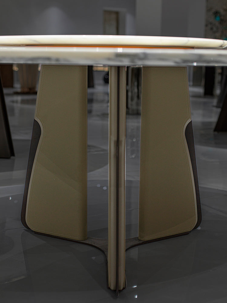 Arabescato Corchia Marble Round Dining Table