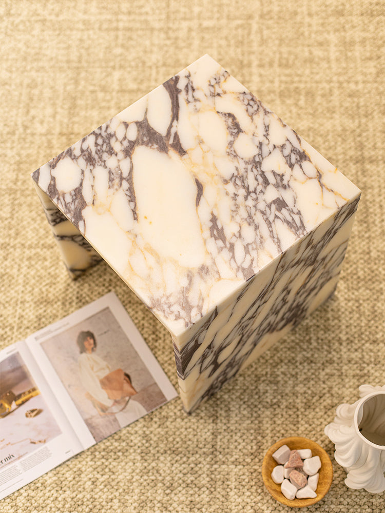 Calacatta Viola Marble Single Layer Side Table