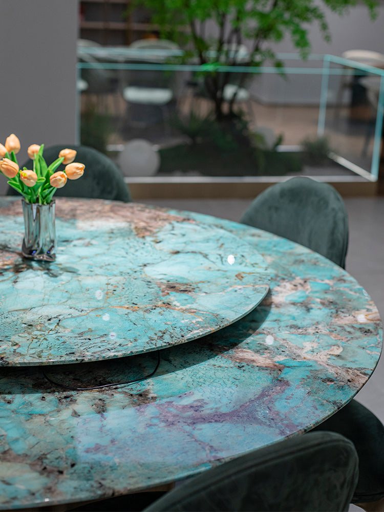 Amazon Green Marble Round Dining Table