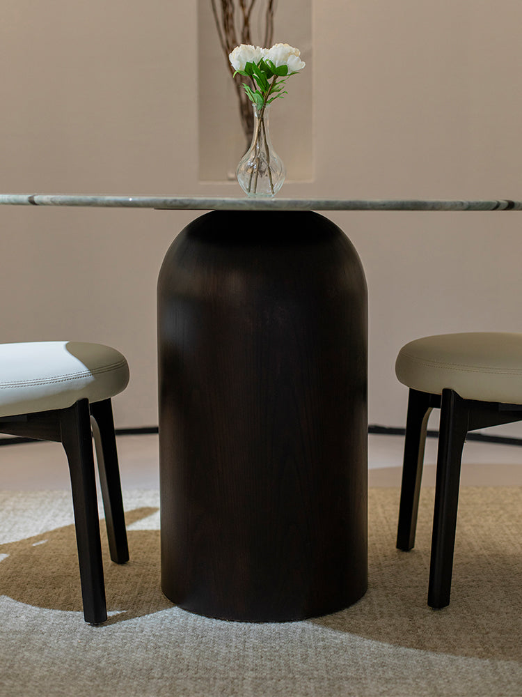 Cloud Emerald Marble Round Dining Table