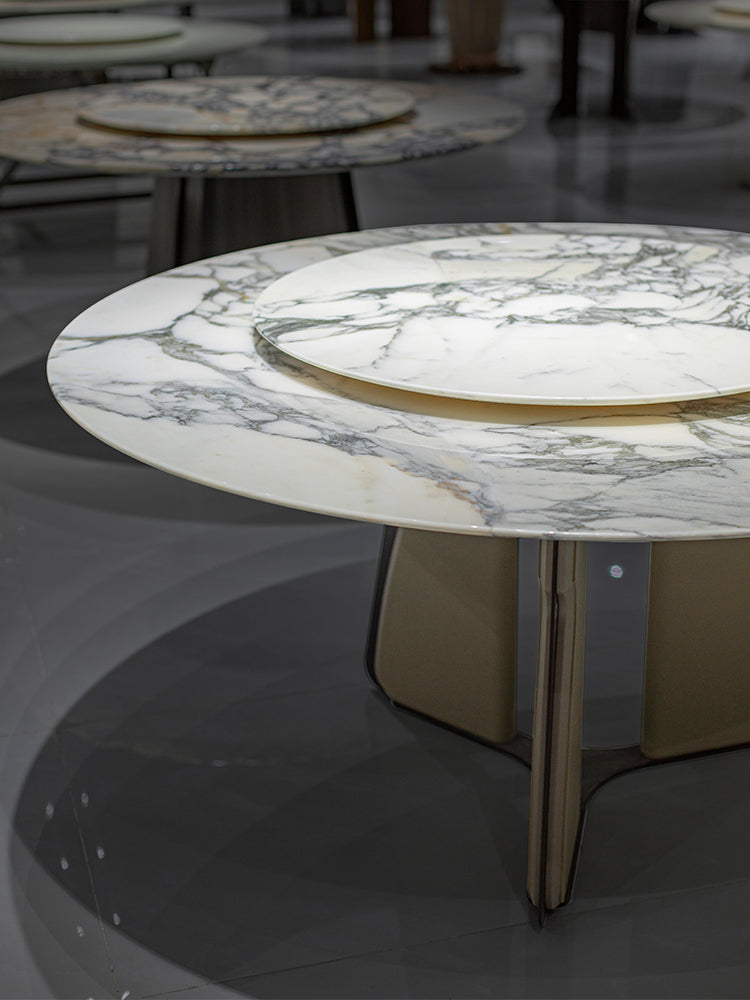 Arabescato Corchia Marble Round Dining Table