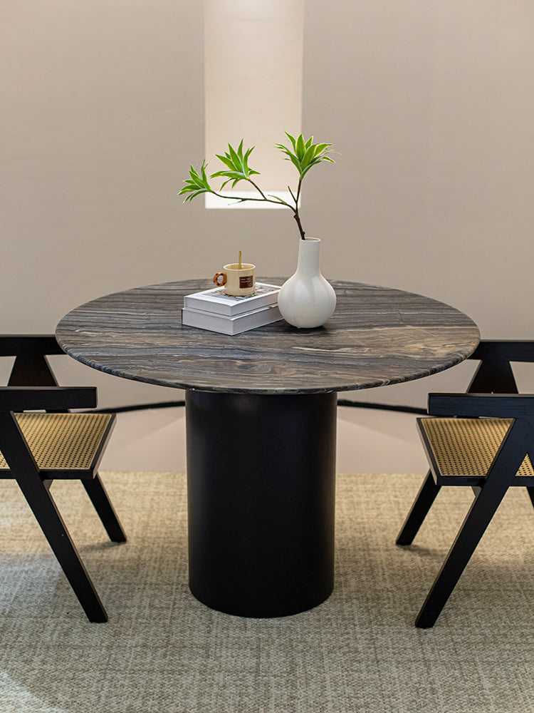 Black Forest Marble Round Dining Table