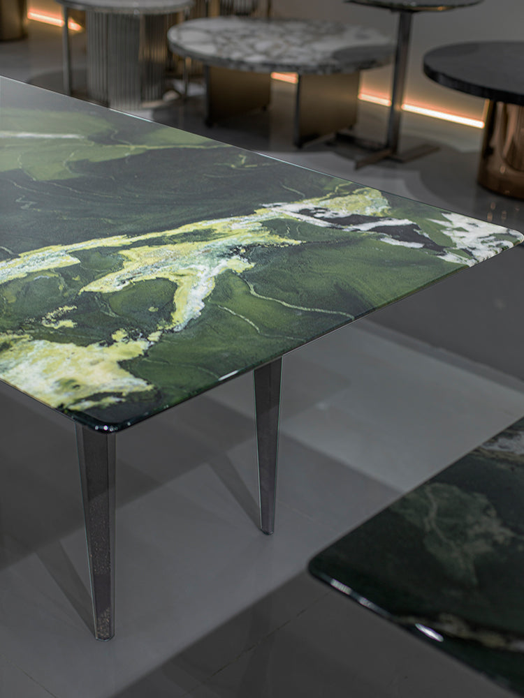 Avocado Green Marble Dining Table