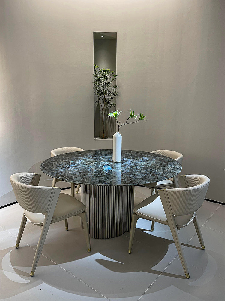 Blue Emerald Marble Round Dining Table