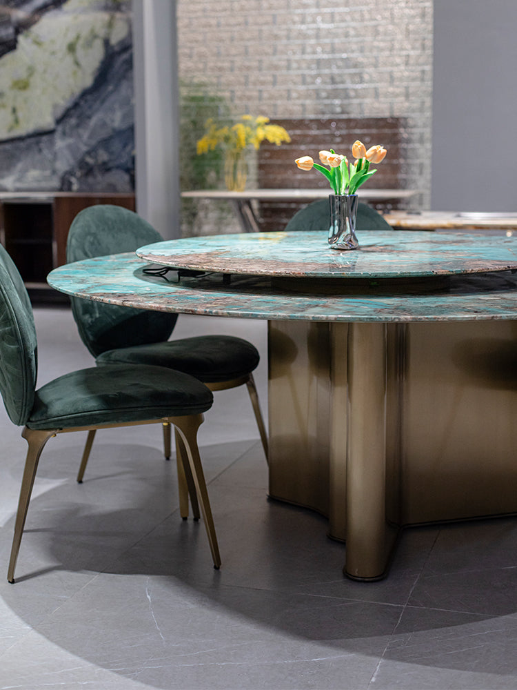 Amazon Green Marble Round Dining Table
