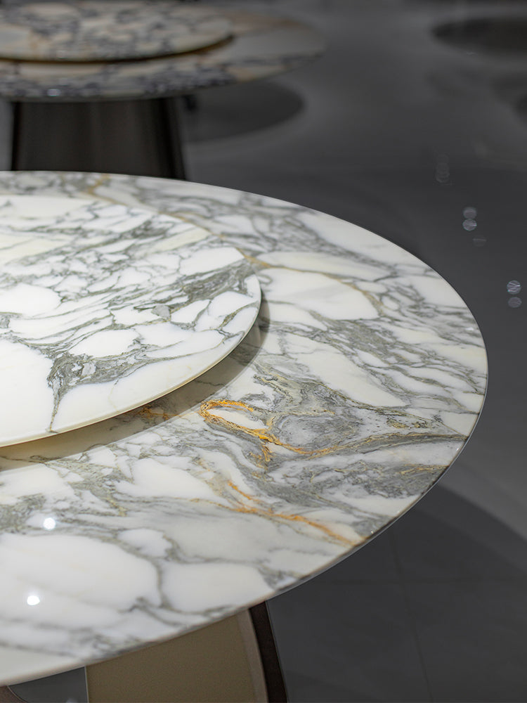 Arabescato Corchia Marble Round Dining Table