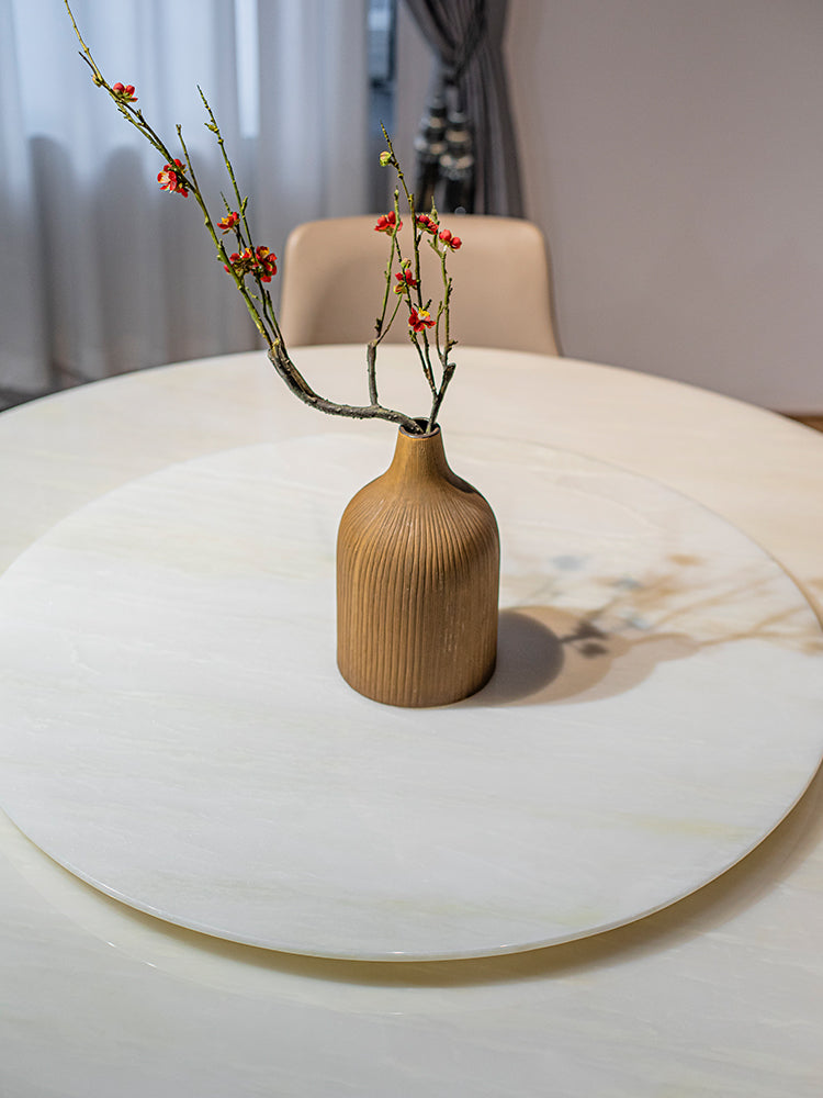 Milan White Jade Marble Dining Table