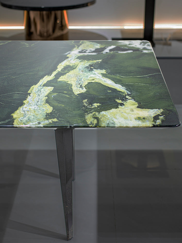 Avocado Green Marble Dining Table